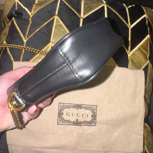 NEW Authentic Gucci Marmont Vertical Crossbody Black Leather/Gold Hardware - Picture 9 of 12